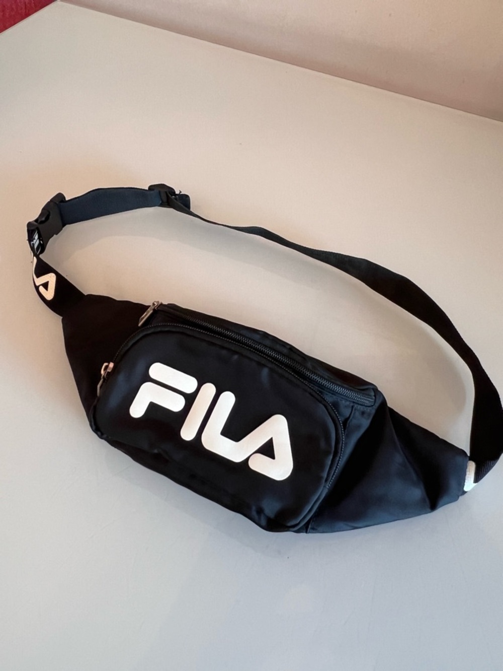 FILA Black Zip Jacket Hoodie Athletic Track Top Sporty Casual